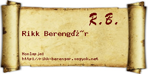 Rikk Berengár névjegykártya
